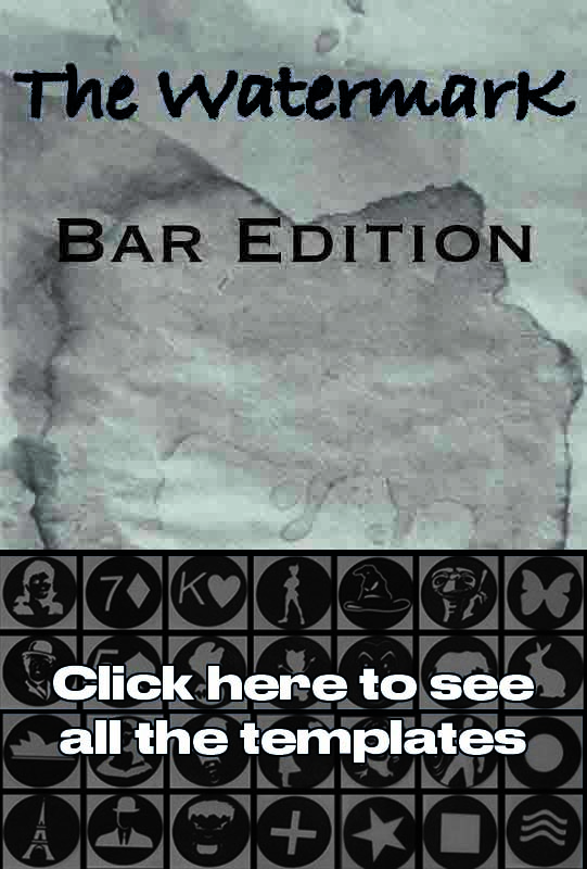 Cover of Watermark , Bar version by Mathieu Bich, where the shape of a water mark will reveal the selected card